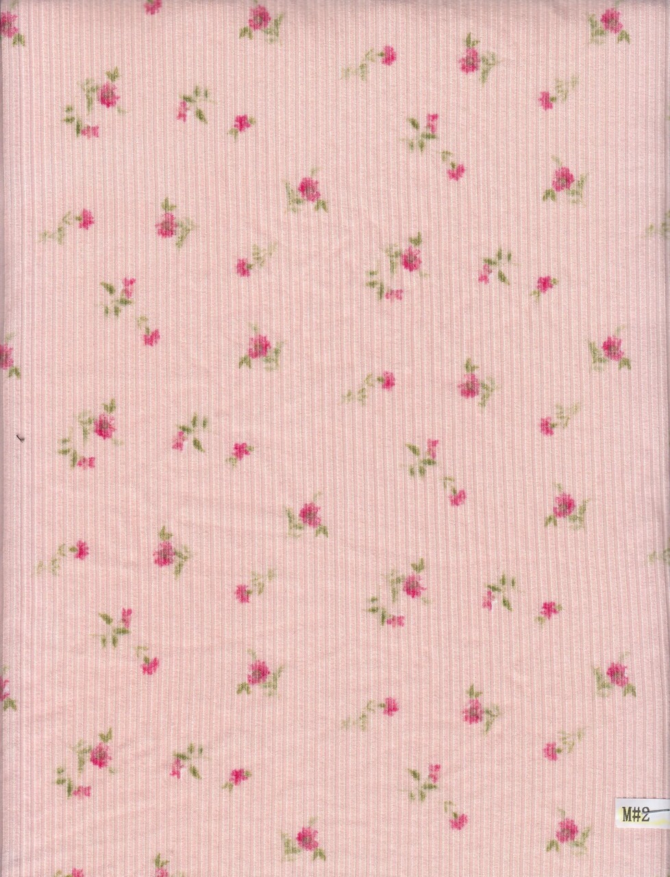 4x2 Yummy Rib Knit Fabric, Small Ditsy Floral Print Stretchy & Soft 58/60" Wide